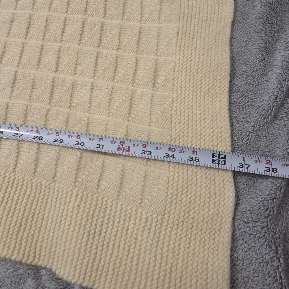 Handmade Knitted Yellow Baby Blanket Soft Warm Infant Crib Blanket Nursery Throw